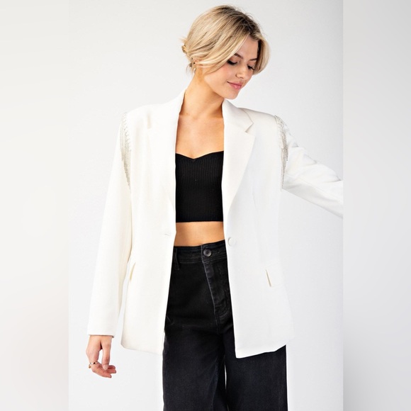 Rhinestone Fringe Blazer Jacket - eesome - Picture 4 of 8